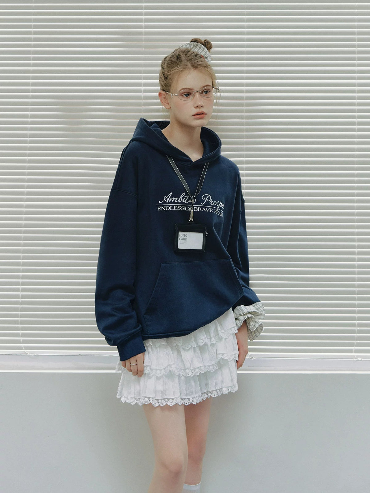 College Embroidered Cotton Hoodie