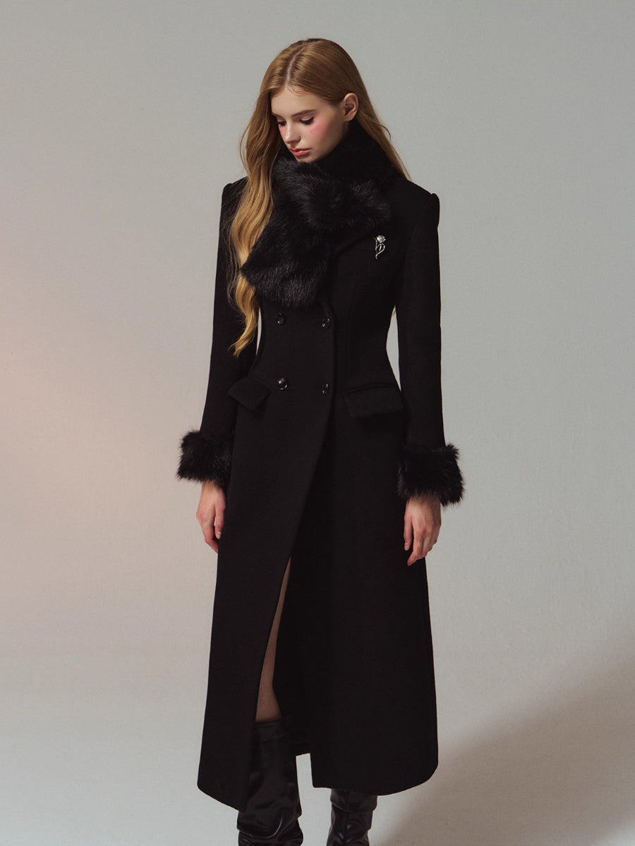 Merino Hourglass Double-Faced Wool Long Coat