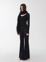 Ombre Shearling Wool Long Scarf