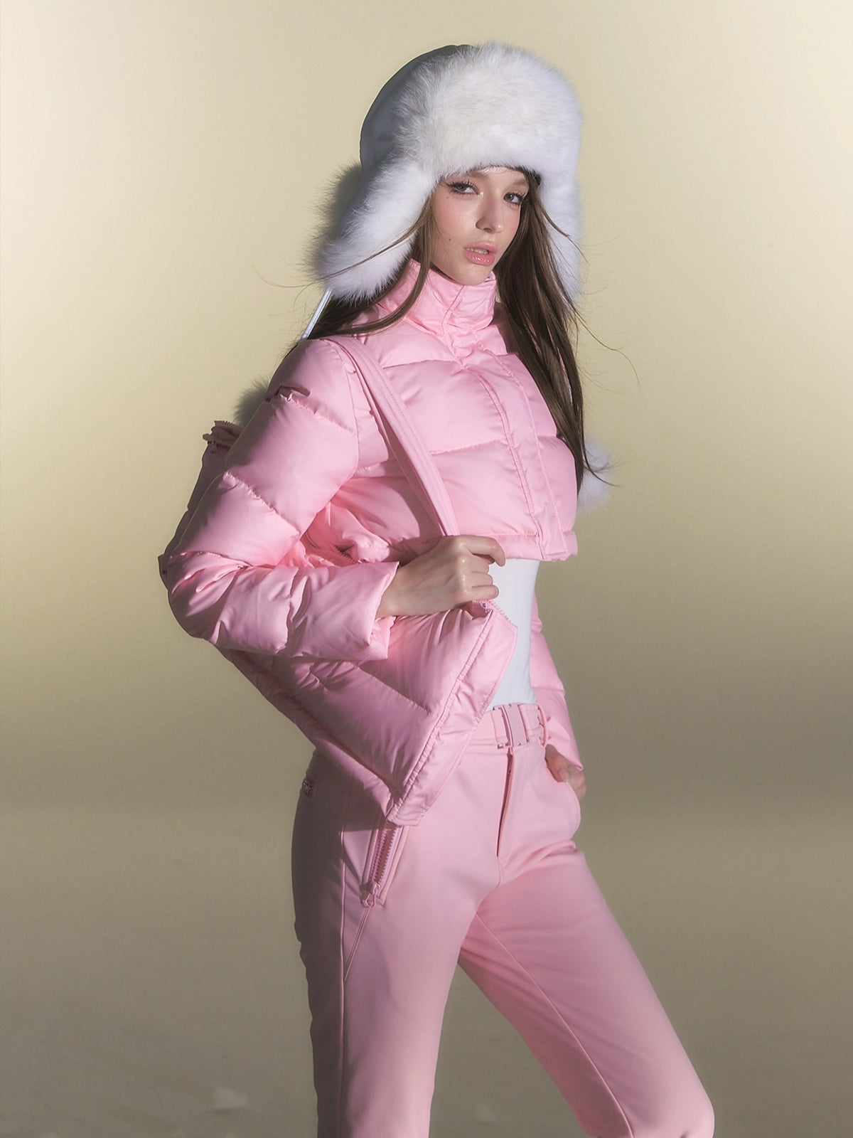 White Duck Down Three-Proof Fabric Down Jacket &amp; Pants Set