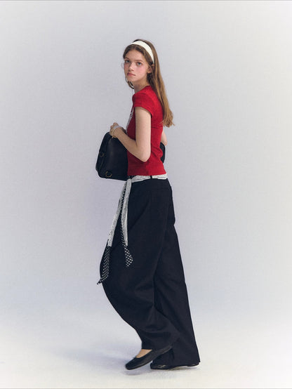 Polka Dot Straight Pants