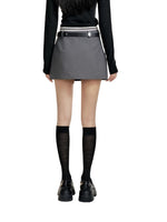High-Waisted Color-Blocked A-Line Skirt
