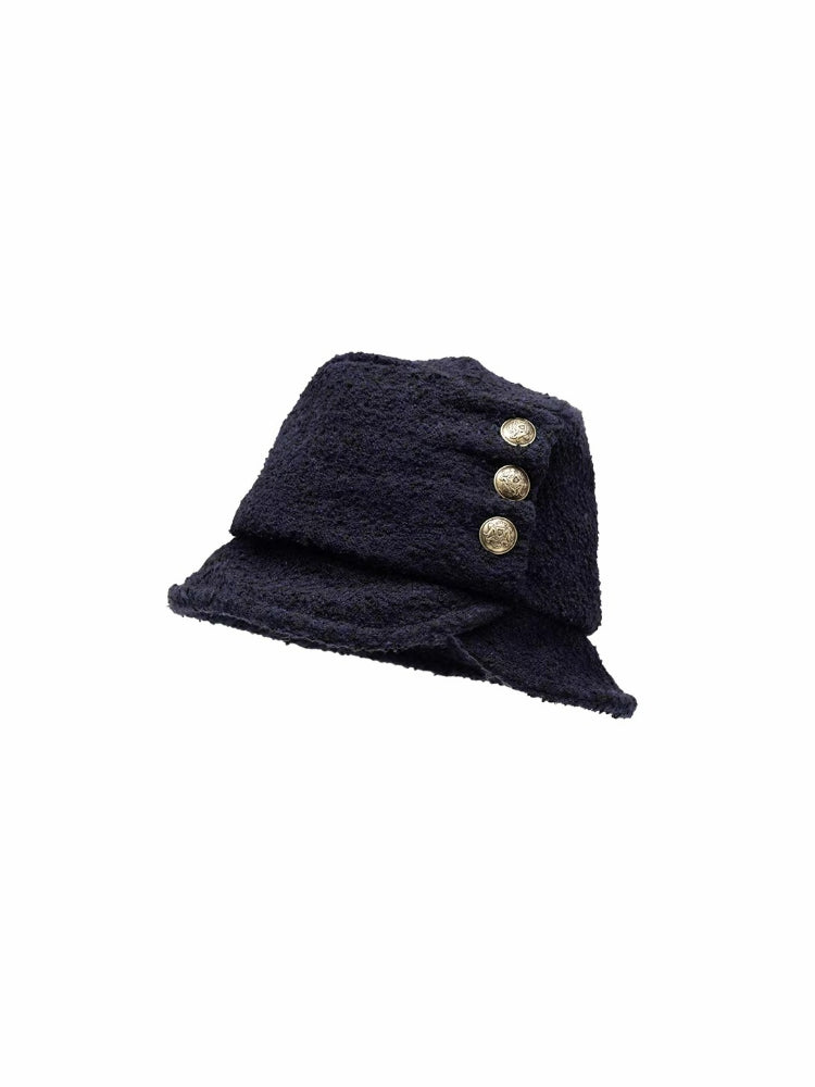 Tweed Ruched Bucket Hat