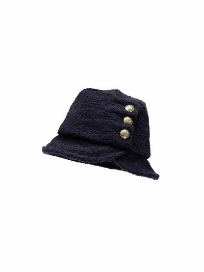 Tweed Ruched Bucket Hat