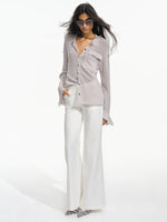 Pleated Flare Tailored Trousers