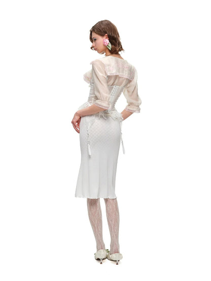 Sailor Collar Chiffon Blouse