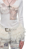 Lace Layered Tulle Mini Skirt