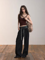 Lace Trim Cropped Cami Top
