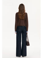 Contrast Layered Bow Knit Cardigan