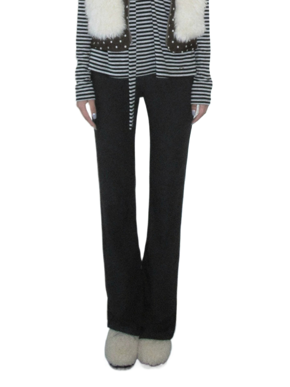 Striped Waist Flared Pants