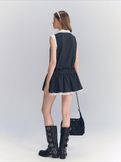 Contrast Collar Mini Dress