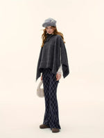 Plaid Embroidery Flared Pants