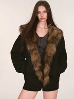Faux Fur Trimmed Down Jacket