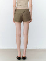 Deconstructed Studded Suit Shorts