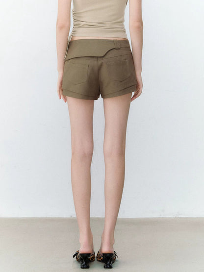 Deconstructed Studded Suit Shorts