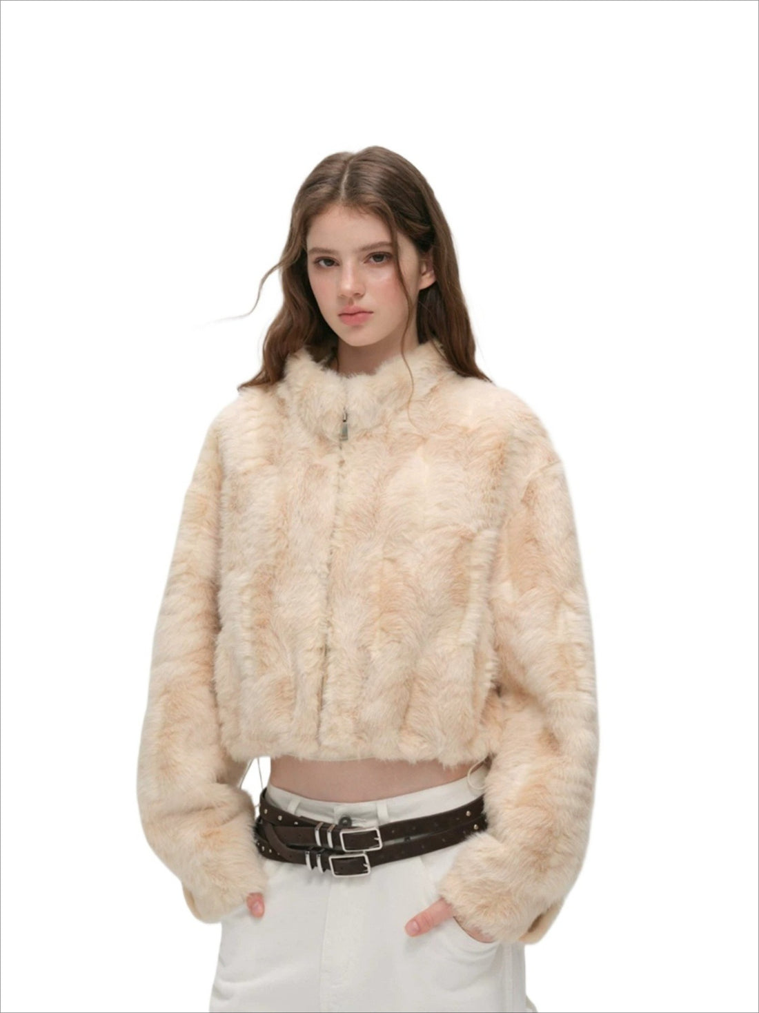 Faux Fur Stand Collar Coat
