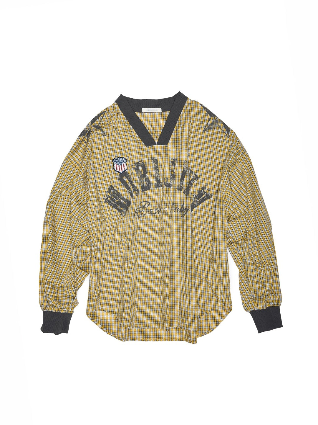 Vintage Plaid V-neck Loose Jersey