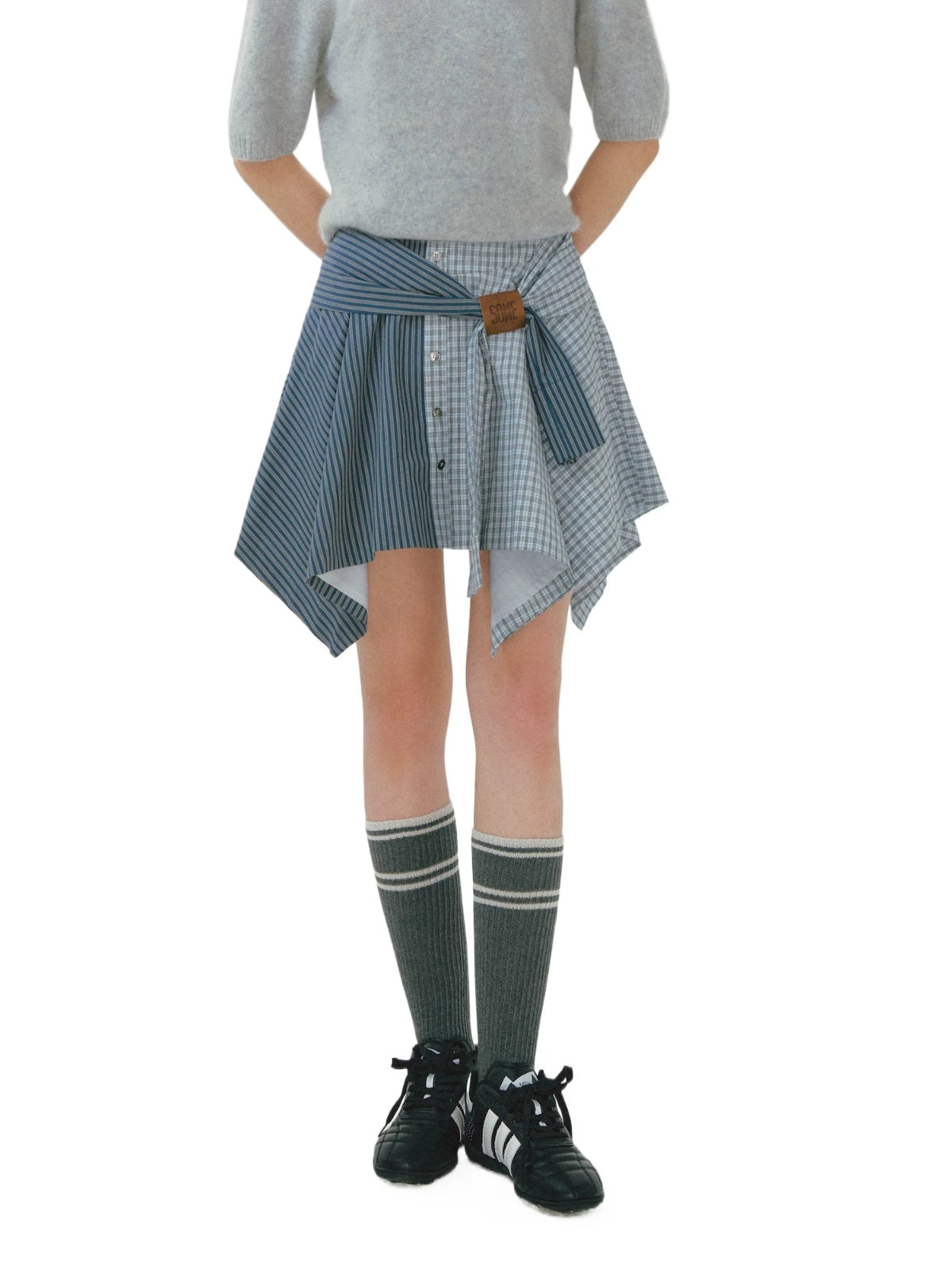 Vintage Plaid Asymmetric Skirt