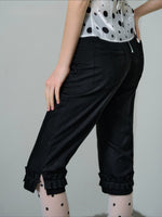 Black Lace Cropped Pants