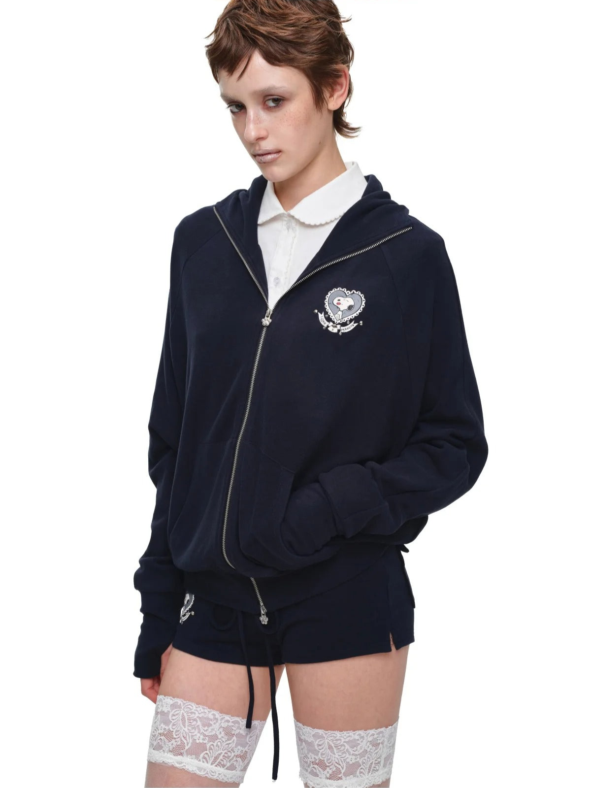 Dog-Ear Hoodie &amp; Flared Pants Set