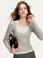 Faux-Layer Lace T-shirt