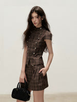 Napoleon Plaid Skirt Set