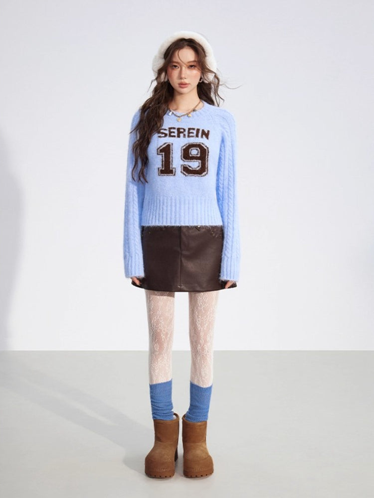 Studded Faux Leather A-Line Skirt