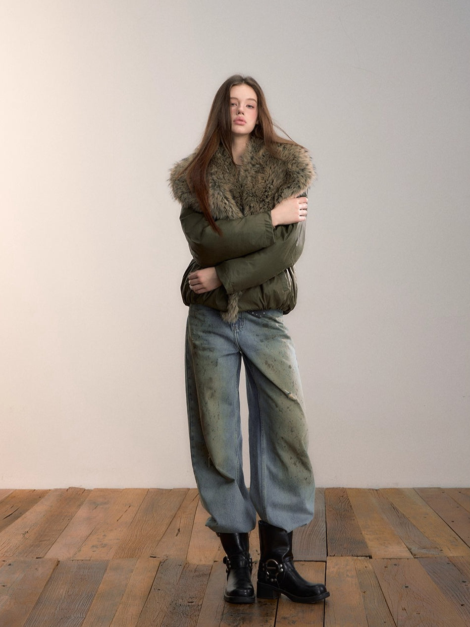 Fur Collar Down Puffer Jacket