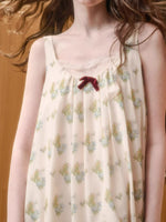 Faux-Layer Lace Trim Chiffon Slip Dress