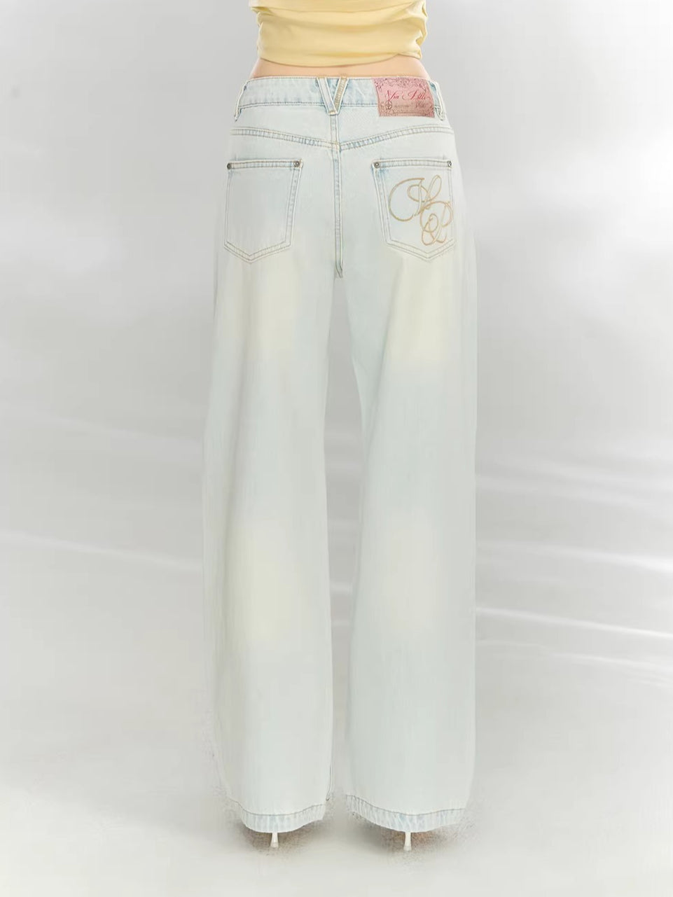Washed Gray Straight Jeans