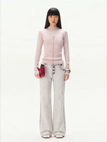 Ballet Cutout Ribbed Knit Top