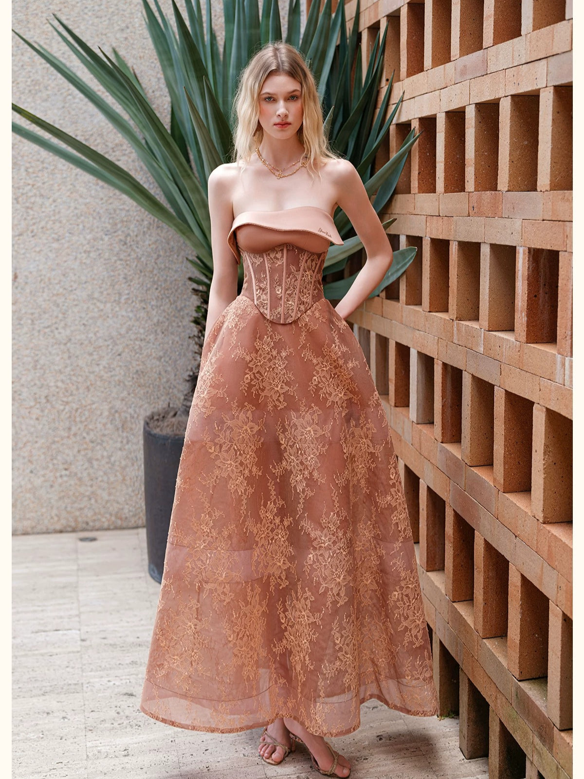 Collar Layered Tulle Mini Dress