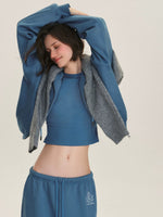 Ribbed Cotton Blend Cropped T-Shirt