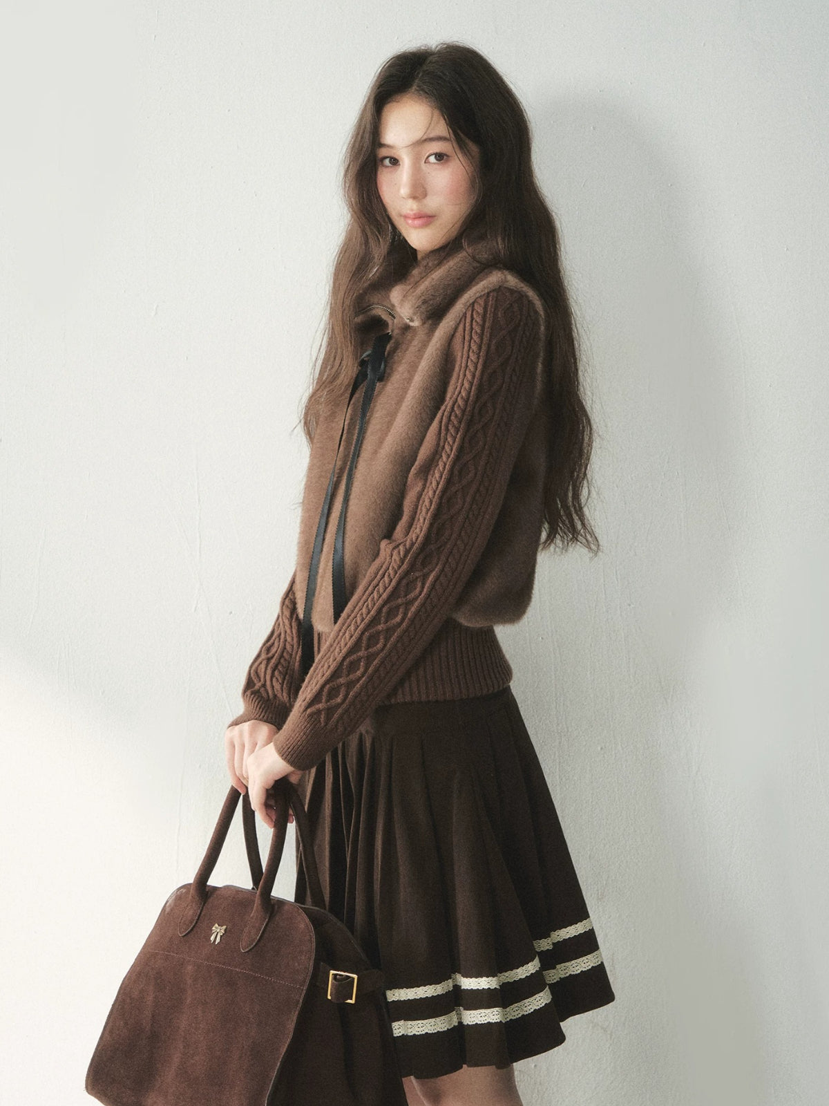 Oversized Collar Faux Fur Jacket