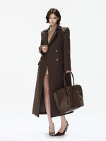 Double-Breasted Lapel Wool Long Coat