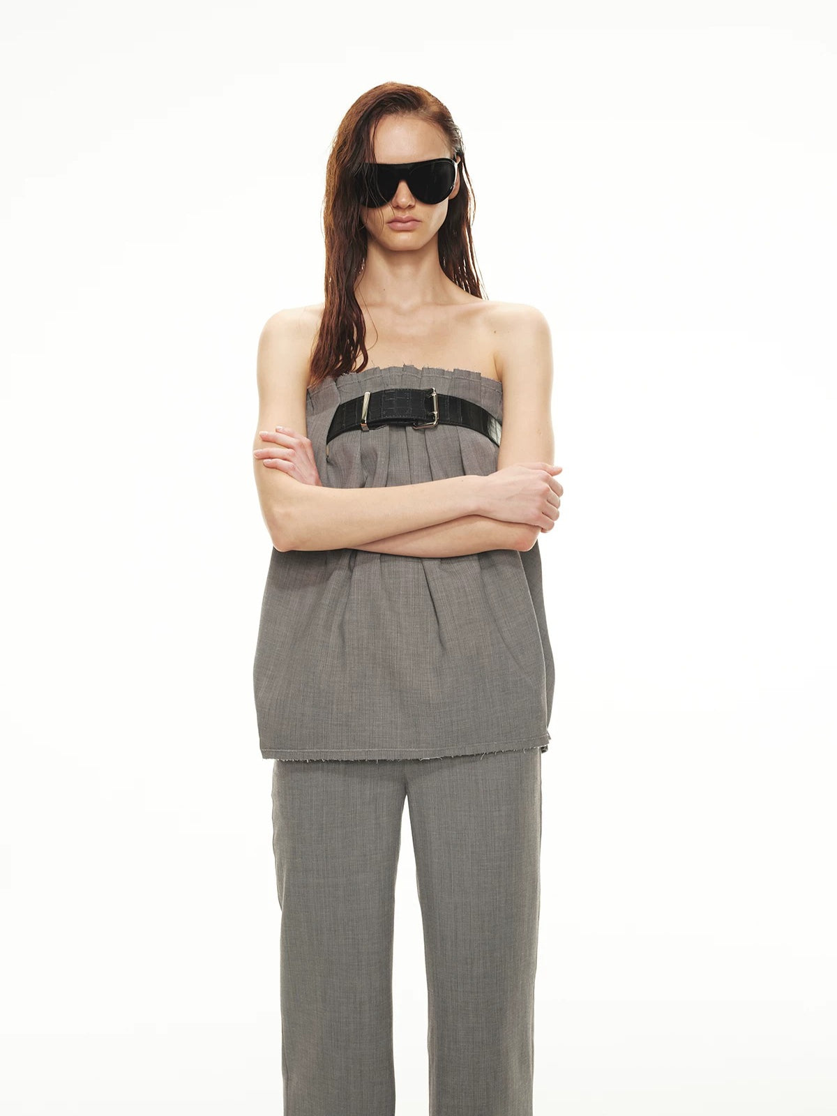 Linen Bandeau Pants Set