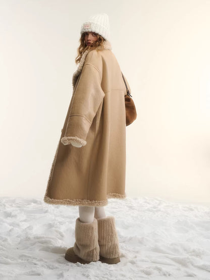 Two-Way Reversible Shearling Wool Coat