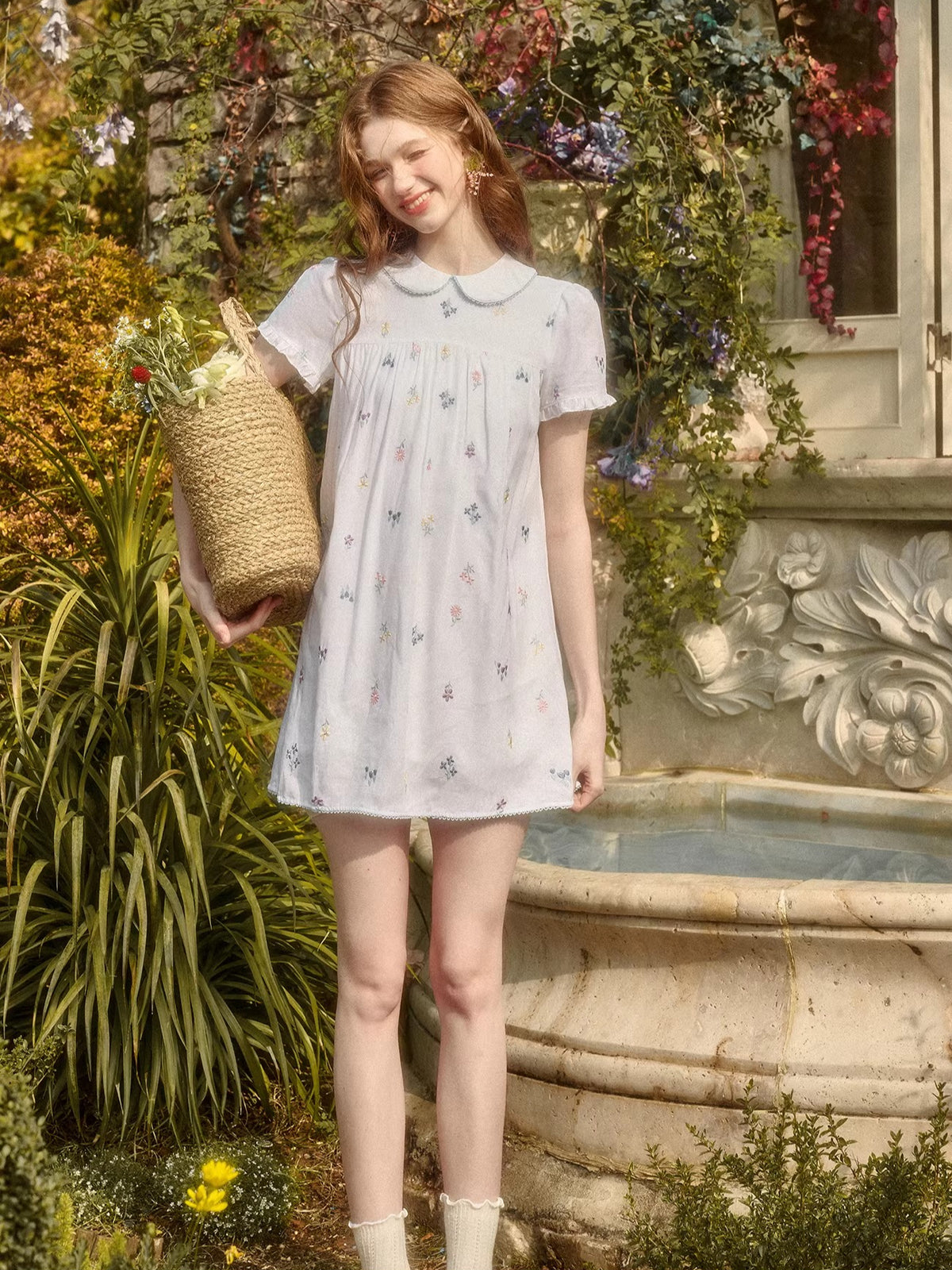 Linen Embroidered Three-Piece Set