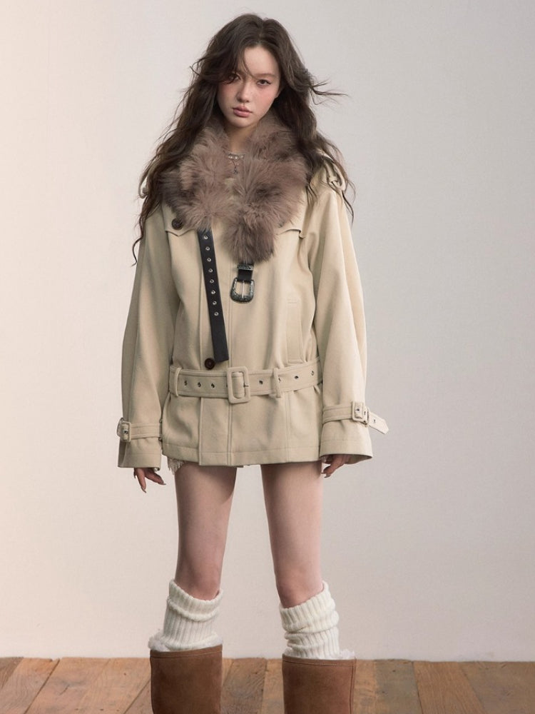 Faux Fur Shoulder Wrap / Vest / Belt