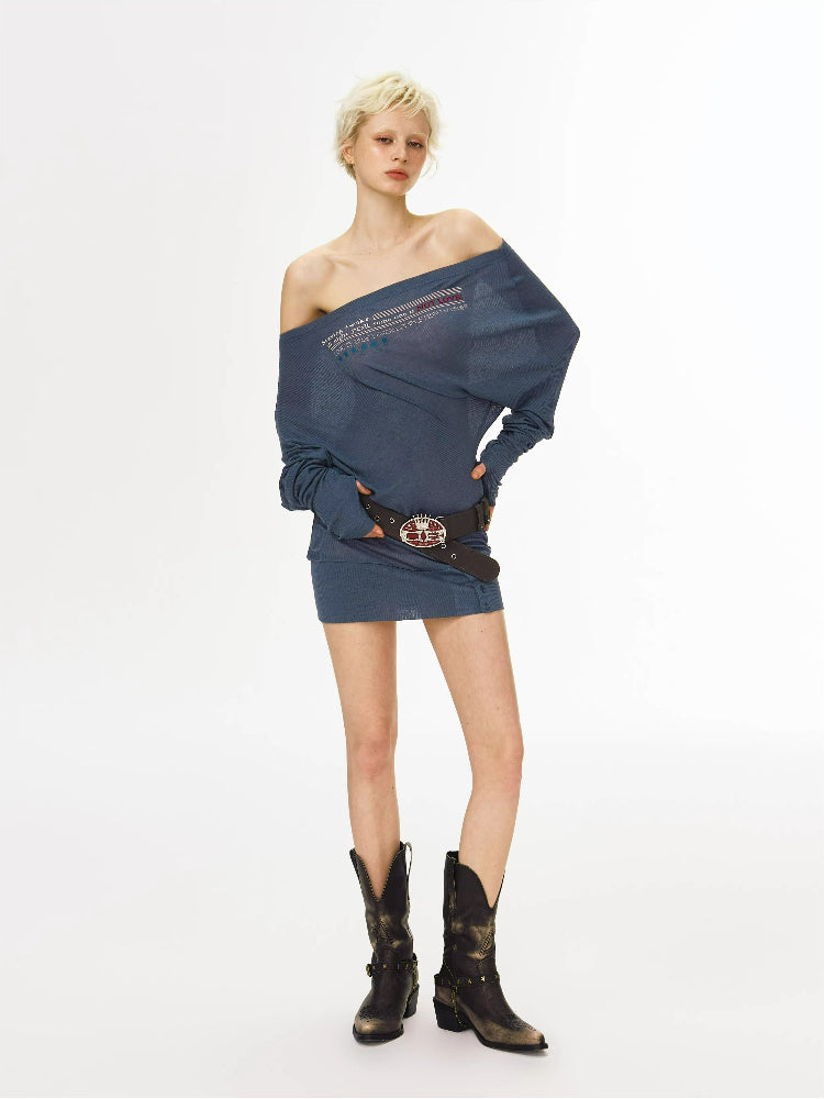 Love Order Asymmetrical Off-Shoulder Sheer Layered Dress