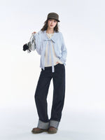 Polka Dot Bow Tie Knit Cardigan