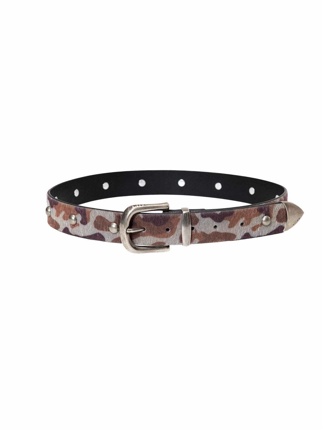 Camo Pony Hair Studded Belt