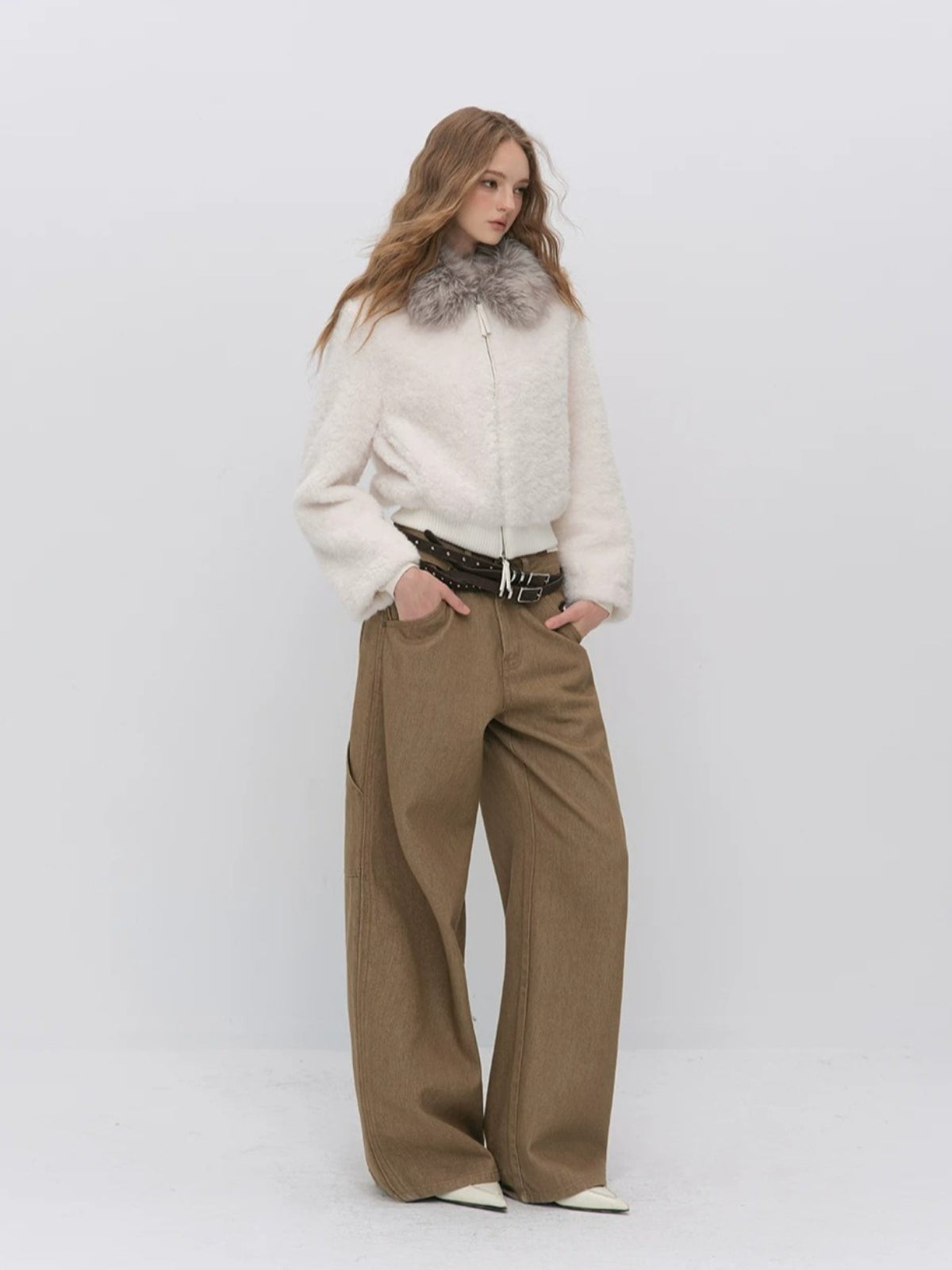 Fur Collar Shearling Jacket