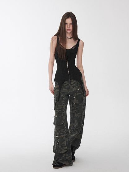 Suede Garter Corset Belt