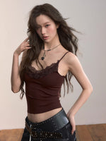 Lace Trim Cropped Cami Top