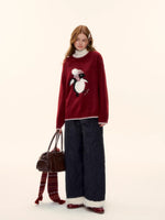 Raw-Hem Patchwork Wide-Leg Pants