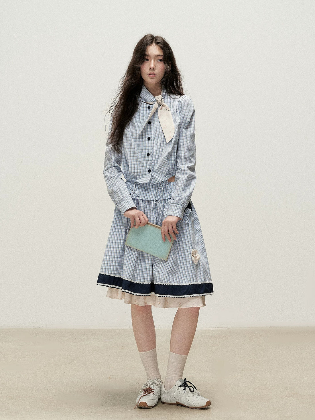 Plaid Shirt Skirt Set