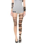 Letter Print Sheer Tights