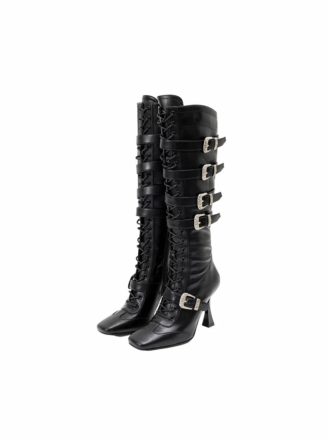 Buckled Knee-High Boots