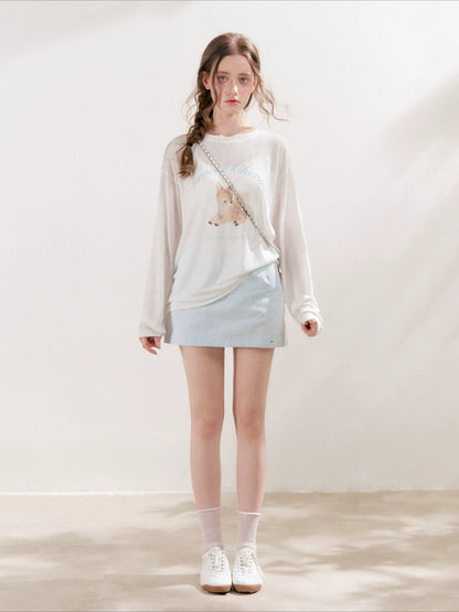 Deer Printed Top &amp; Skirt Set